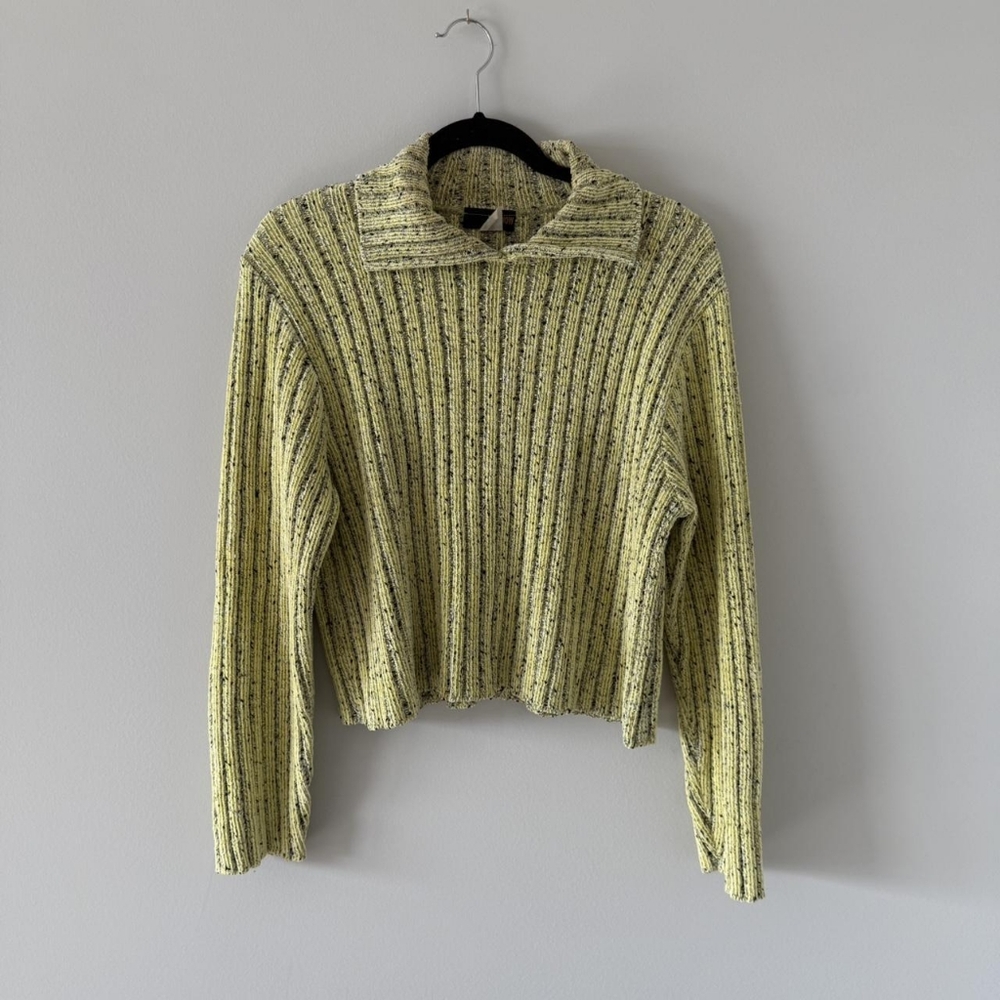 Women's Yellow Ribbed Sweater